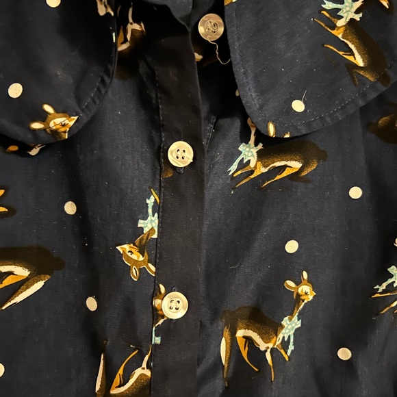 Beach Bash by Art & Tatyana Retro Pinup Darling Deer blouse L - Picture 7 of 8